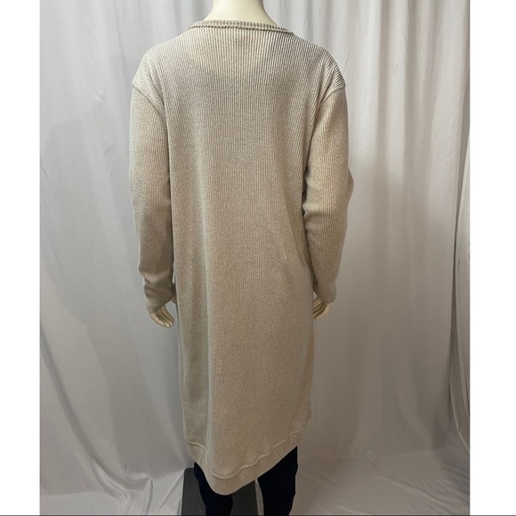 Aeropostale Maxi Length Cardigan Sweater,Low Calf, Beige, Size Medium - Picture 2 of 10